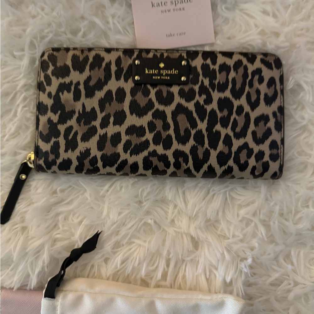 Kate Spade Black and Tan Animal Print Wallet